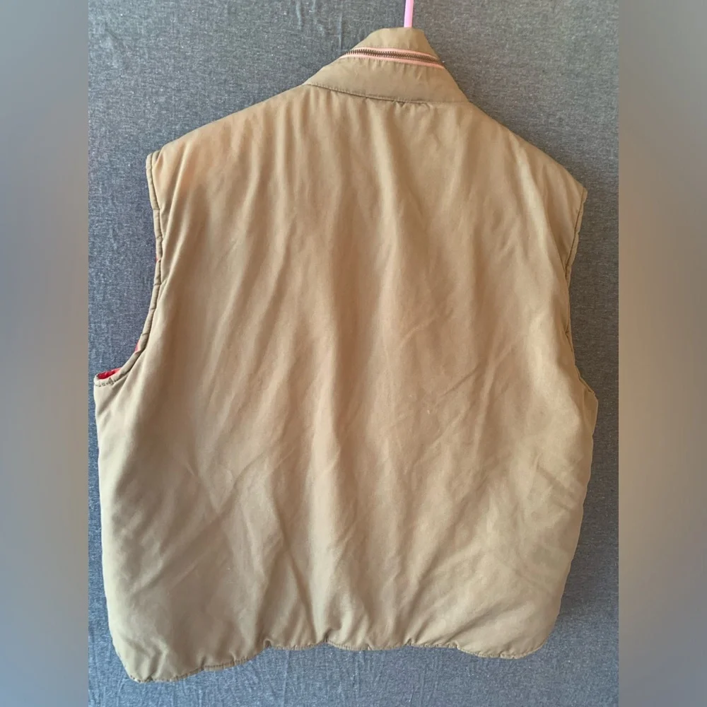 Vintage Sears Fieldmaster Mens XL Puffer Vest Brown Red Quilted Hunting Jacket